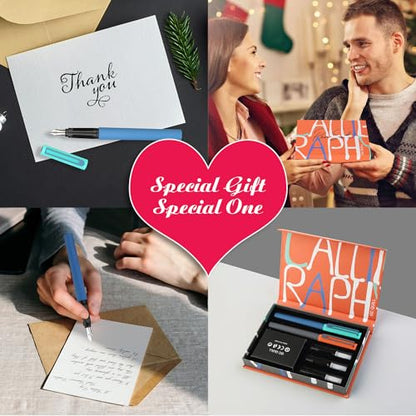 Calligraphy Fountain Pen Set - 5 Different Nibs and 18 Ink Cartridges, Calligraphy Set for Beginners - MU-20