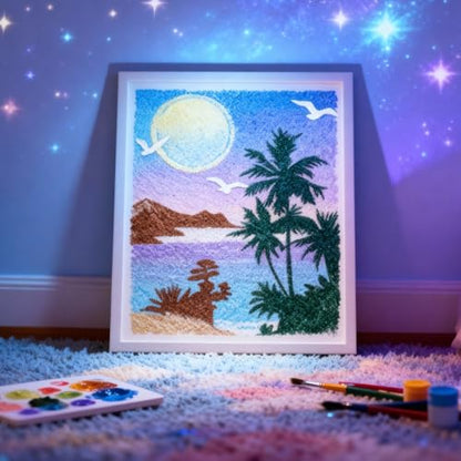 TIAMECH A4 Reusable Moon Tree Stencil for Painting | Night Scene Birds Layering Template, DIY Wall Art, Wood Furniture, Scrapbook & Crafts (8.3x11.7inch) - style: Moon Tree