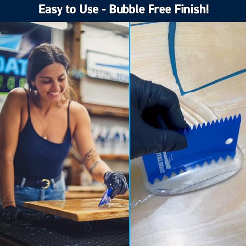 TotalBoat Table Top Epoxy Resin Kit - 4 Gallon Crystal Clear Formula with High Gloss & UV-Resistance - Easy 1:1 Ratio for DIY Bar and Counter Coating, Woodworking, and Original Art Casting