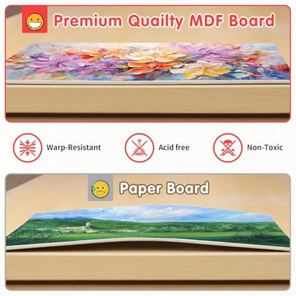 FIXSMITH Canvas Boards for Painting 9x12 Inch, Super Value 24 Pack Paint Canvases, White Blank Canvas Panels, 100% Cotton Primed Canvas for Painting, Painting Art Supplies - size: 9"×12"