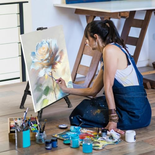 Display Easel for Wedding Sign & Painting, 17''-70'' Adjustable Collapsible Metal Tripod Easel, Secure Anti-Slip Tray, Dual Use Floor & Tabletop Stand with Free 18" Carry Bag for Sketch & Display