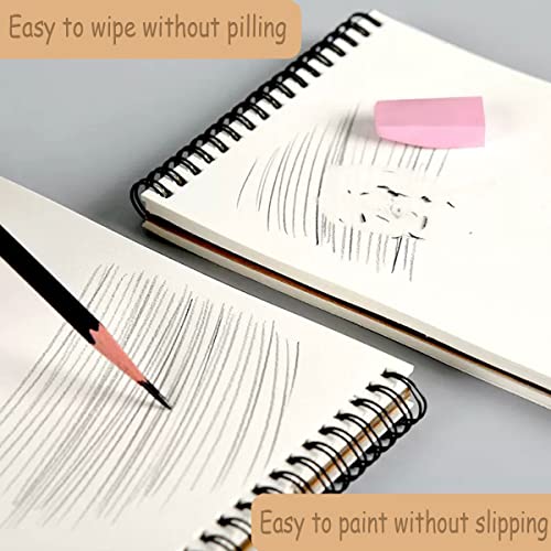 Mixed Media Sketch Pad,5.5" x 8.5" Spiral Bound (98lb/160gsm), 90 Sheets, Pack of 3, Durable Acid Free Sketchbook Hardcover Sketchbook, for Wet and Dry Media, Drawing, Painting (3 Pack- 5.5"X8.5") - color: 3 Pack- 5.5"X8.5"