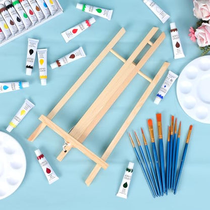 ESRICH 6 PCS 16 Inch Wood Easels, Tabletop Easel for Painting,Painting Party, Displaying Canvases, Kids Student Table School Desktop, Portable Canvas Photo Picture Sign Holder - style: 16"-6P
