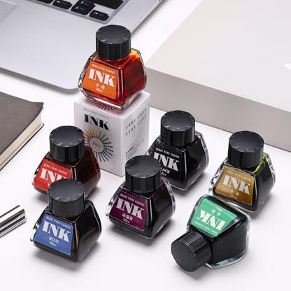 PATIKIL Fountain Pen Ink Black, 30ml Calligraphy Pen Bottled Ink Non-Carbon Colorful Smooth Flow Color Dip Drawing Set Art Supplies for Writing Painting Journaling - color: Black