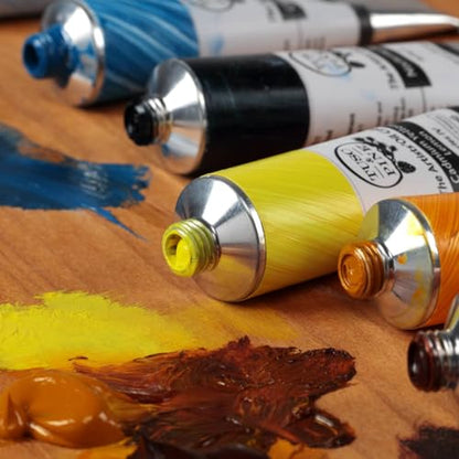 Tusc & Pine Artist Oil Paint - Set of 4 150ml tubes, Brilliant Hues - Non-Yellowing, Rich & Creamy Consistency, Max Pigment Load, Small Batch Milled Oil Paints Made in the USA for Professional Artists - color: Brilliant Set, size: 5.07 Fl Oz (Pack of 4)