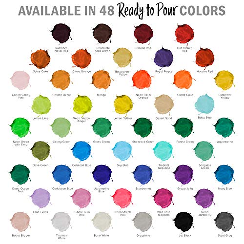 Pouring Masters 48-Color Ready-to-Pour Acrylic Pouring Paint Set: Premium Pre-Mixed, Silicone Oil & Gloss Medium, 2 oz & 8 oz Bottles, for Canvas, Wood & Crafts - size: 48 Count (Pack of 1)