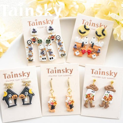 Tainsky Halloween Micro Polymer Clay Cutters for Earrings Making, 8 Shapes Mini Polymer Clay Cutters for Earrings (Holiday-B) - color: Micro-B