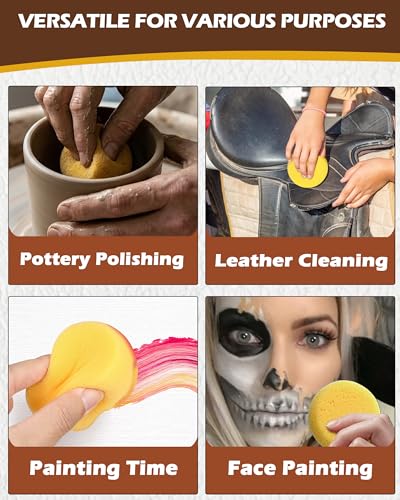 25Pcs Pottery Sponges 3inch, Painting Sponges, Pottery Sponges for Clay, Clay Sponge, Round Sponge, Clay sponges for Pottery, Paint sponges for Acrylic Painting, Artist Sponges