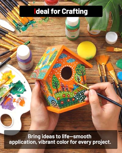 Fantastory Acrylic Paint Set, 24 x 60 ml with 12 Brushes; Christmas Acrylic Paint, Waterproof; For Artwork & DIY Projects on Canvas, Wood, Glass, Clay, Fabric, Ceramic, Paper, Canvas - style: 24 popular Colors