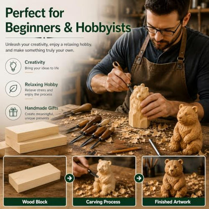 Unfinished Wood Blocks for Carving, 4 Pcs 3 x 8 x 1 Inch Solid Wood Blocks for Whittling, Engraving, Painting and DIY Crafts - size: 3x8x1 Inch