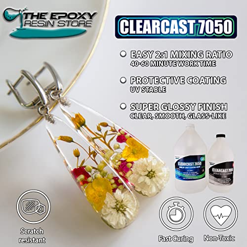 The Epoxy Resin Store Clearcast 7050 UV Resisting Jewelry Craft 2 Part Resin Kit for Art and Decorative Applications, 1.5 Gallons