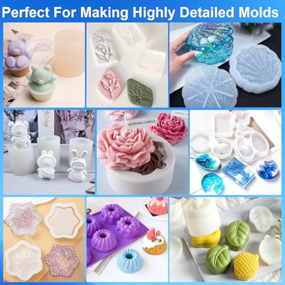CHANGTIKEJI Silicone Mold Making Kit, 38.8oz 10A Elastic Liquid Silica Gel for Casting Resin molds and Candle & Soap Mold,Fast Cure Translucent Platinum Silicone Rubber - size: 38.8 OZ