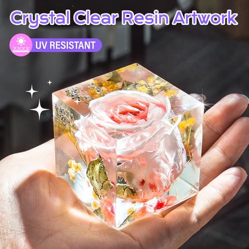 HeyClear 2 Gallon Epoxy Resin Kit with Pumps, Crystal Clear and Hard Upgraded 2 Part Resin and Hardener Resina Epoxica for Casting Coating, Countertop, Table top, Wood, Art DIY Handcraft Jewelry - size: 2 Gallon