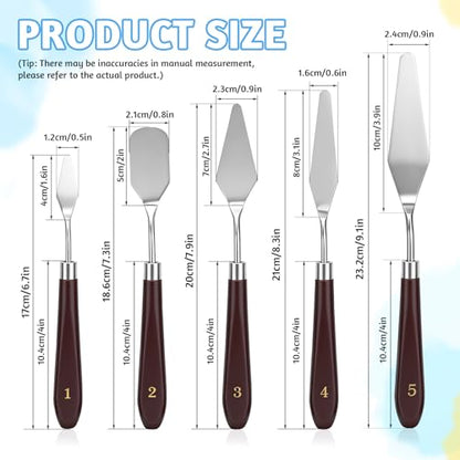15 PCS Palette Knife Set, Plastic Textured Art Supplies Kit, 5 Pcs Stainless Steel Palette Knives, Clay Scraper Set for Drawing Artists, Acrylic Painting, DIY Crafts (15 PCS) - color: 15 Pcs