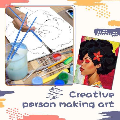 Sherr 108 Pcs 12 Set Lady Sip and Paint Kit for Adults 8''x10'' Pre Drawn Canvas to Paint DIY Acrylic Painting Kit Pre Printed Canvas for Date Night Juneteenth Party Team Building - style: Lady