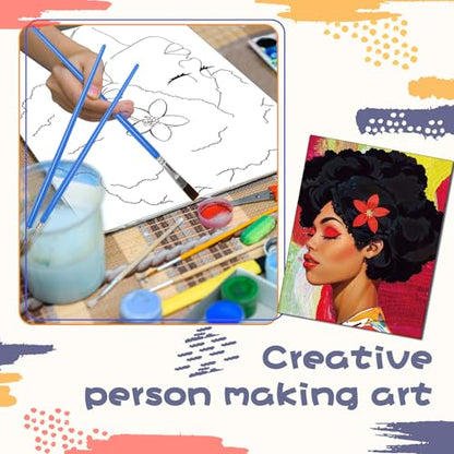 Sherr 108 Pcs 12 Set Lady Sip and Paint Kit for Adults 8''x10'' Pre Drawn Canvas to Paint DIY Acrylic Painting Kit Pre Printed Canvas for Date Night Juneteenth Party Team Building - style: Lady
