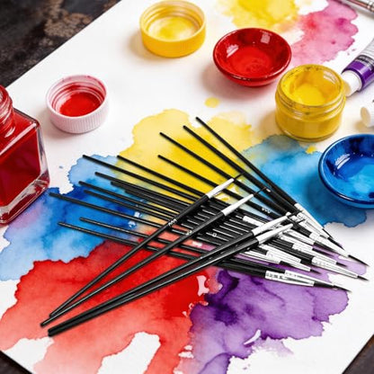 60 PCS Fine Detail Paint Brushes Set, #0#00#000 Small Paint Brushes for Miniatures, Acrylics & Watercolor, Ultra Thin Paint Brush for Model Crafts, Touch up & Paint by Numbers