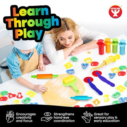 Hygloss 13 Pcs Dough Tools Set – Dough Extruders + Dough Cutters Set – Educational Modeling Clay Tools – Preschool Toys & Toddler Activities – Arts & Crafts for Kids Ages 3-5 - color: Extruders + Cutter Tools (13 pcs.)