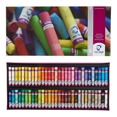 Van Gogh Oil Pastel, Round Full Stick, 60-Piece Set | Artist-Grade Oil Pastel Set for Creative Artwork, Rich Colors and Vibrant Pigments, Soft Texture for Smooth Blending - style: 60-Piece Set, General Selection