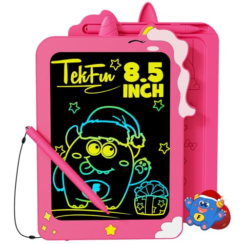 TEKFUN LCD Writing Tablet for Kids, 8.5 Inch Unicorn Doodle Board, Drawing Tablet, Reusable Electronic Pads Educational and Learning Toy Gift for 3-8 Years Old Boy and Girl (Pink) - color: Pink, size: 8.5in
