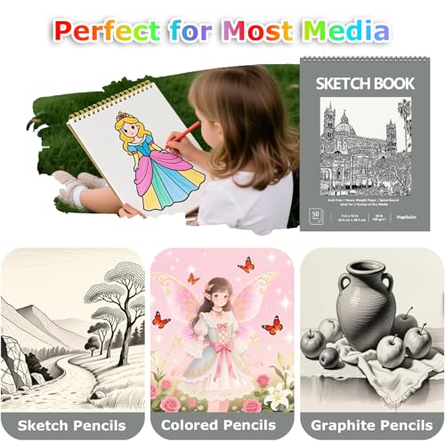 9" x 12" Sketch Book, Spiral Bound Sketch Pad, 4 Pack 50 Sheets 68lb/100gsm Acid-Free Drawing Paper, Art Sketchbook, Drawing Pad for Kids Artists Beginners Professional(Green) - color: Green, size: 4 Pack