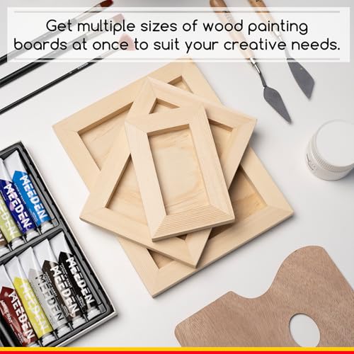 MEEDEN Unfinished Wood Canvas Kit: 3/4" Deep 4x6 6x8 8x10 Wooden Canvas Panel - 6 Pcs of Cradled Wood Art Boards for Pouring Art, Crafts, Painting - size: 4x6 6x8 8x10 - 6 Pack