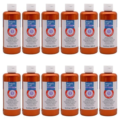 Artist's Loft Acrylic Ready-Mixed Pouring Paint, 12 Pack - color: Metallic Copper