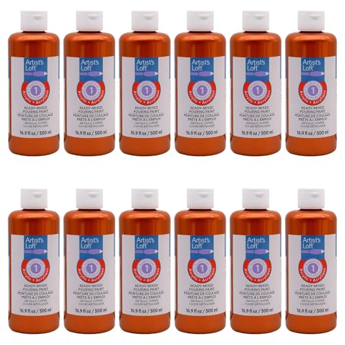 Artist's Loft Acrylic Ready-Mixed Pouring Paint, 12 Pack - color: Metallic Copper