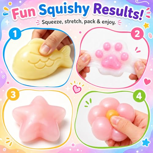 DIY Taba Squishy Making Kit,Taba Squishy Kit,1:1 AB Liquid Silicone with 6 Molds for Make Your Own Super Soft Squishies Maker, Christmas Birthday Party Favors for Kids Adults