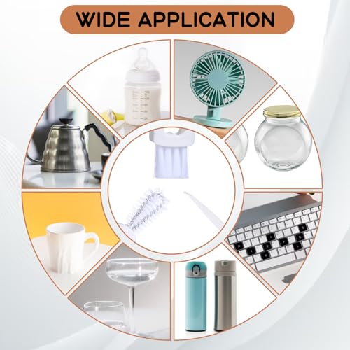 4Pcs 3 in 1 Cup Lid Cleaning Brush, Crevice Cleaning Brush Set Mini Multi-Functional Clean Brushes Portable Cup Lid Cleaner with Brushes Baby Bottle Home Kitchen Crevice Clean Tools