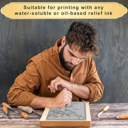 4Pcs Linoleum Blocks for Printmaking,8 x 10 Inch Linoleum Carving Tools Rubber Carving Blocks for Engraving Art Project Stamp Making - size: 8 x 10 Inch