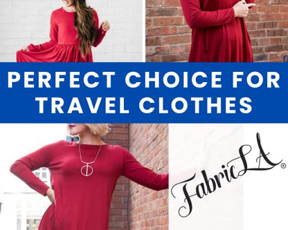 FabricLA Rayon Jersey Spandex Fabric by The Yard | Knit Spandex Fabric | 60" Wide - 240GSM | 4 Way Stretch Fabric | Soft Stretchy Fabric Material for Sewing, Clothing, Apparel, Tshirts | 1 Yard - Red - color: Red, size: 1 Yard Pre Cut