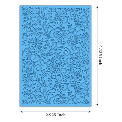 GOTO CLAY TOOLS Ornamental Texture Sheets for Polymer Clay, Achieves the Same Texture as a Polymer Clay Roller, Floral Vine Texture mat for Polymer Clay – TM-557