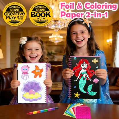 FUNNYB&G Foil Art Crafts for Kids Ages 4-8: Valentines Crafts for Kids 2026,Birthday Gift for Girls,Art and Crafts Supplies,Party Favors,Creative Toys for Girls Boys 4 5 6 7 8 9 Years Old(Mermaids) - style: Mermaids