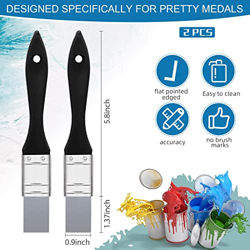 2 Pcs 1 Inch Silicone Painting Brush for Crafts Art Glue Resin Wide Flat Craft Solid Flexible Acrylic and Water Based Painting Tool for Student Classroom Paint Stains(1 Inch Wide)