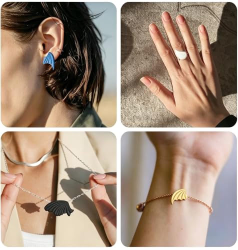beinkmake 14Pcs Wings Polymer Clay Cutters Angel Wing Clay Earrings Cutters for Adults Bat Butterfly Dragon Wing Cute Polymer Clay Cutter for Jewelry Earrings Making Birthday Party DIY Supplies - style: Wing