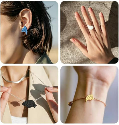 beinkmake 14Pcs Wings Polymer Clay Cutters Angel Wing Clay Earrings Cutters for Adults Bat Butterfly Dragon Wing Cute Polymer Clay Cutter for Jewelry Earrings Making Birthday Party DIY Supplies - style: Wing