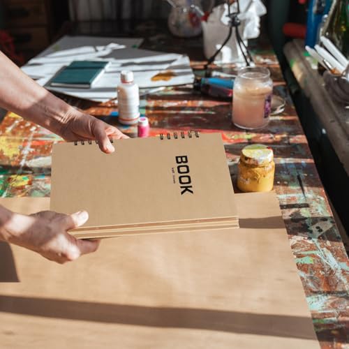 Toned Tan Sketchbook for Artists 9x12 Spiral Bound Mixed Media Paper Pad, 50 Sheets Acid-Free Kraft Hardcover,A4 Brown Tone Sketch Pad for Drawing, Sketching Painting, Family Albums & More - color: A4 Toned Tan Sketchbook