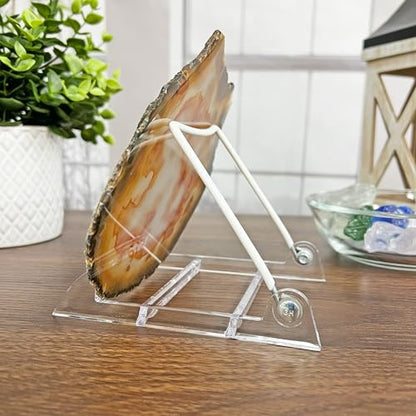 GIBSON HOLDERS 2PL Adjustable White Wire and Clear Acrylic Display Easel, 3.875" W x 5.375" D x 4.75" H, Pack of 6 - size: 6-Pack