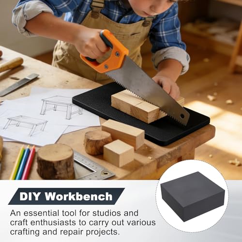 HARFINGTON Rubber Bench Block 4"x4"x1.6" Black Rubber Stamping Block Square Anti Vibration Pads for Jewelry Making Hammering Shaping Chasing Flattening Metals - size: 4"x4"x1.5"