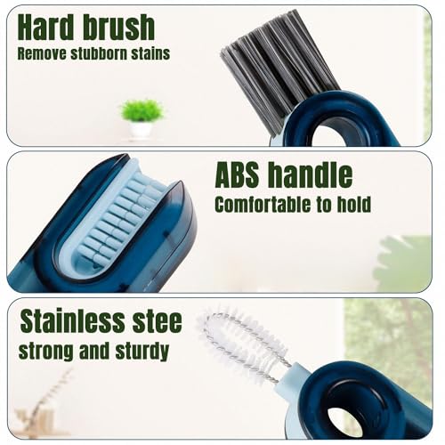 OxiTa 3 in 1 Cup Lid Gap Cleaning Brush Set (3Pcs), Multifunctional Insulation Bottle Cleaning Tools, Multipurpose Bottle Gap Cleaner Brush, Water Bottle Cleaner Brush,Home Kitchen Cleaning Tools