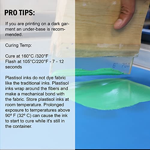 Rapid Cure® Screen Printing Ink Blue Lagoon (Quart - 32oz.) - Plastisol Ink for Screen Printing, Fast Curing Fabric Paint - Screen Print Direct®, USA Made - color: Blue Lagoon, size: 32 fl oz