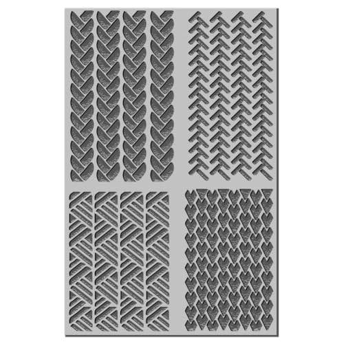 CHGCRAFT Sewing Knitting Patterns Clay Texture Mat Polymer Clay Molds DIY Clay Texture Tools for Clay Pottery Earring Jewelry Making Stamp Engraving Machines, Mixed Shapes, 3.9x2.6inch - style: Sewing