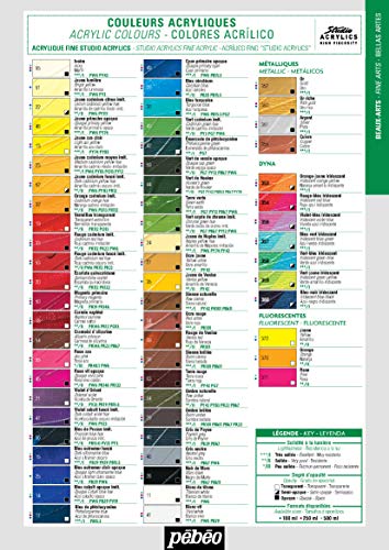 PEBEO - Acrylic Fine Studio Acrylics - Bright Yellow - Bright Yellow 100ml/3.38oz, 100 ml Tubes (831-051) - color: Bright Yellow