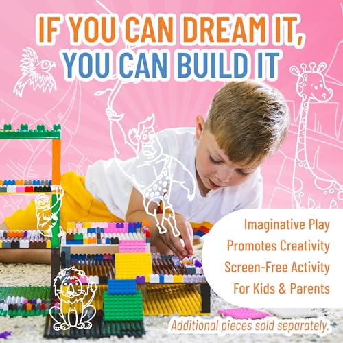 Strictly Briks Classic Bricks Starter Kit - Creative Building Blocks Set - Stackable White 2x4 Kids Blocks - Compatible with Major Brick Brands - 96 Pieces, White - color: White 2x4 - 96 Pieces