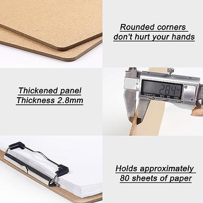 2 Pack Extra Large Clipboard, 11x17 inch Legal Size Wooden Clipboard, Vertical Clipboards & Horizontal Clipboards with Low Profile Clip, Wooden Lap Board for Drawing, Sketching, Art Supplies - style: 2PCS