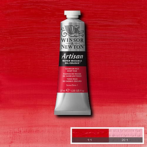 Winsor & Newton Artisan Water Mixable Oil Colour, 1.25-oz (37ml), Cadmium Red Deep Hue - color: Cadmium Red Deep Hue, style: 1.25-oz