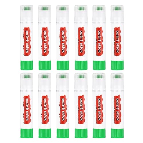 PATIKIL Tempera Paint Sticks, 12 Pcs Solid Tempera Paints Sticks Washable Bulk Markers Pen Quick Drying for Artists Beginners Art Supplies, Light Green - color: Light Green