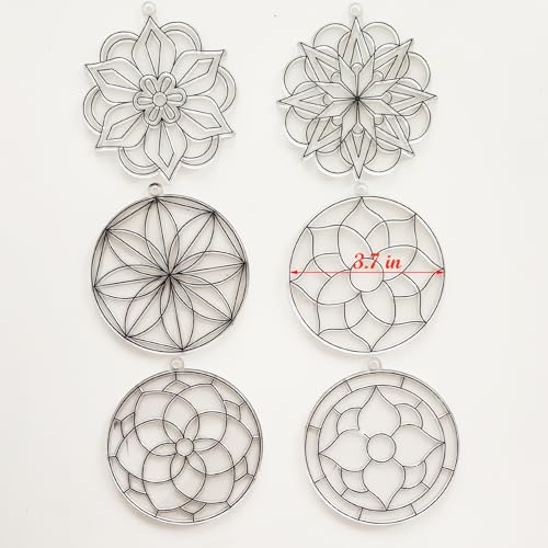 Ayhuhra 30 Sets Mandala Suncatchers Craft Kits Stained Glass DIY Window Paint Art Flower Suncatcher Kits for Spring Summer Party Activities Art Project Party Favors (Mandala) - style: Mandala