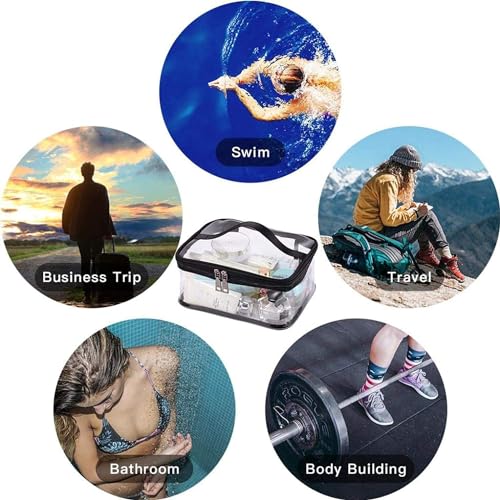 Black Makeup Bag Zipper Waterproof Portable Travel Storage Pouch 2 Pcs - color: Black